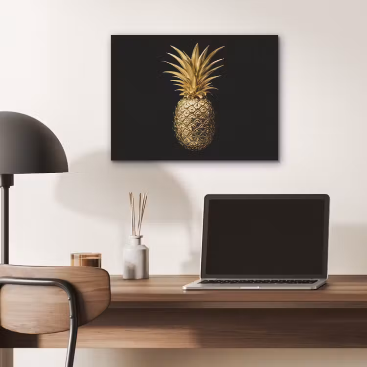 Ananas - Zwart - Goud - Luxe PET vilt klein -sfeer5