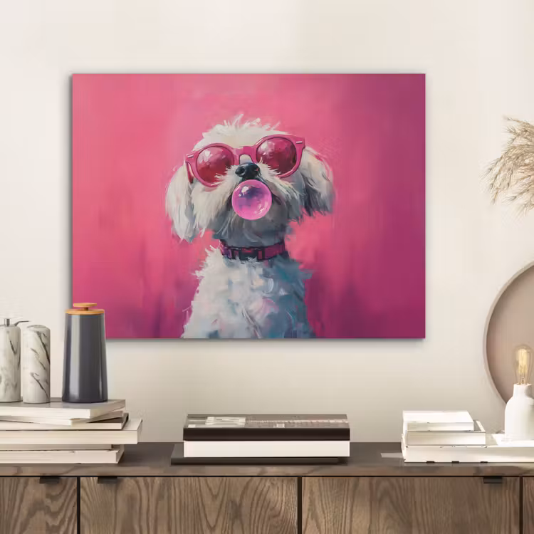 Pink - Hond - Bubbel PET vilt klein -sfeer1