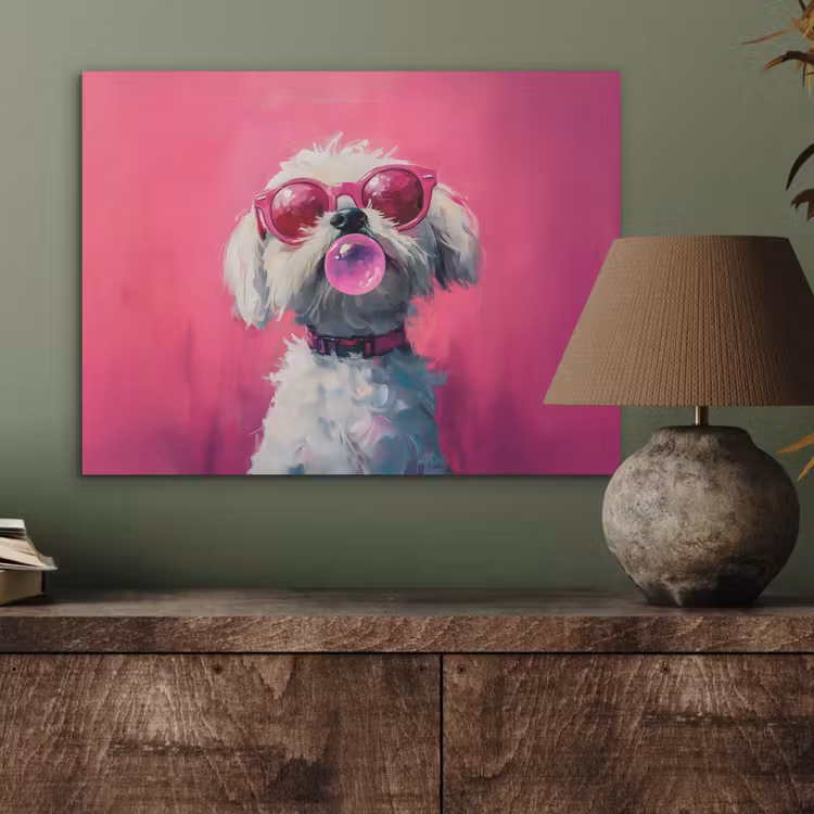 Pink - Hond - Bubbel PET vilt klein -sfeer2