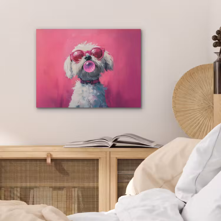 Pink - Hond - Bubbel PET vilt klein -sfeer3