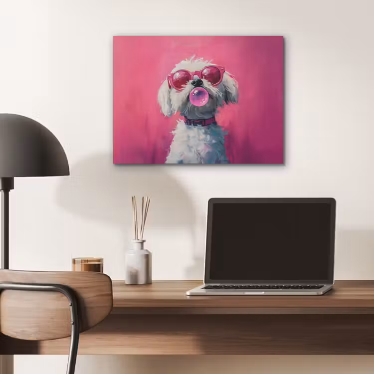 Pink - Hond - Bubbel PET vilt klein -sfeer5