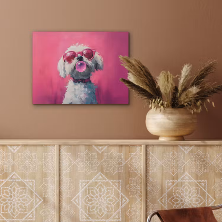 Pink - Hond - Bubbel PET vilt klein -sfeer4