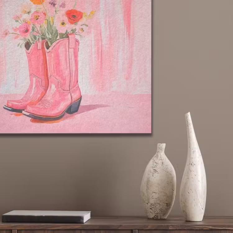 Roze - Bloemen - Cowboy PET vilt klein -sfeer6_closeup