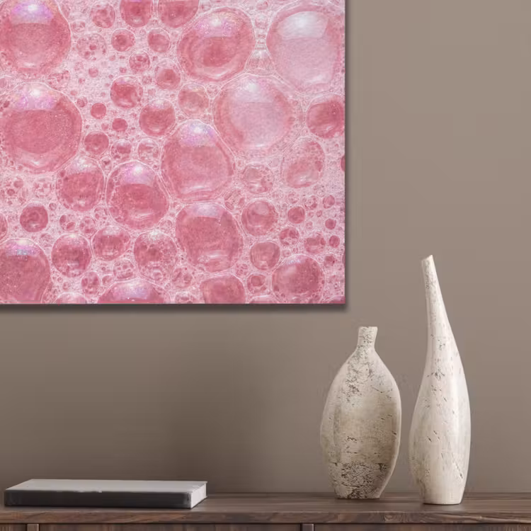 Roze - Schuim - Bubbels PET vilt klein -sfeer6_closeup