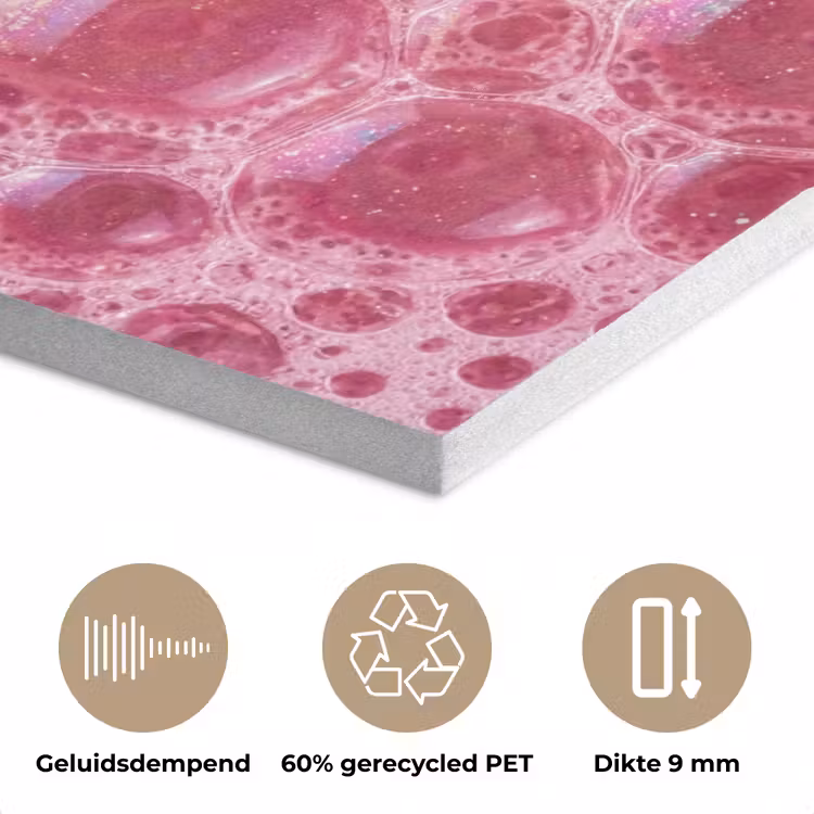 Roze - Schuim - Bubbels PET vilt klein -closeup_NL