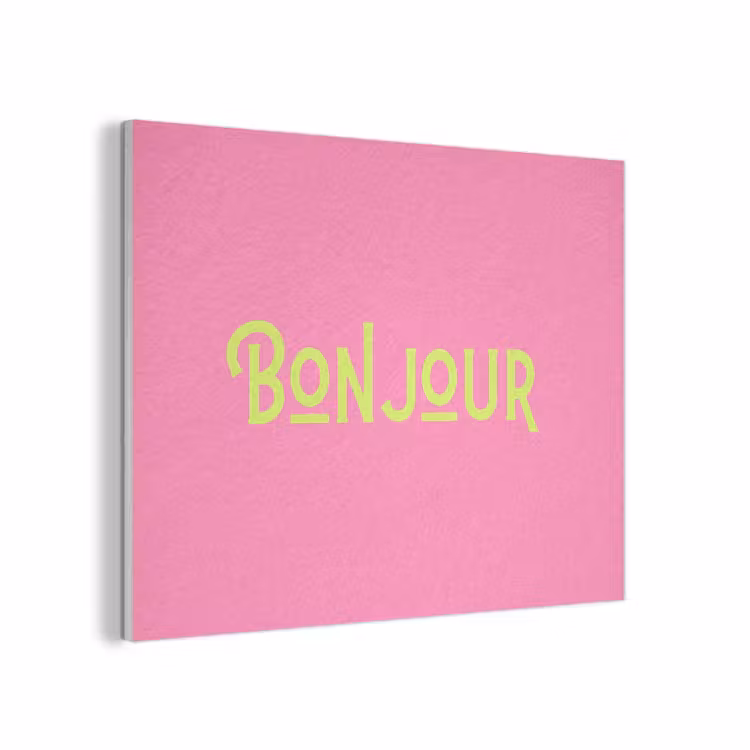 Roze - Groene Bonjour - art-deco PET vilt klein -3d