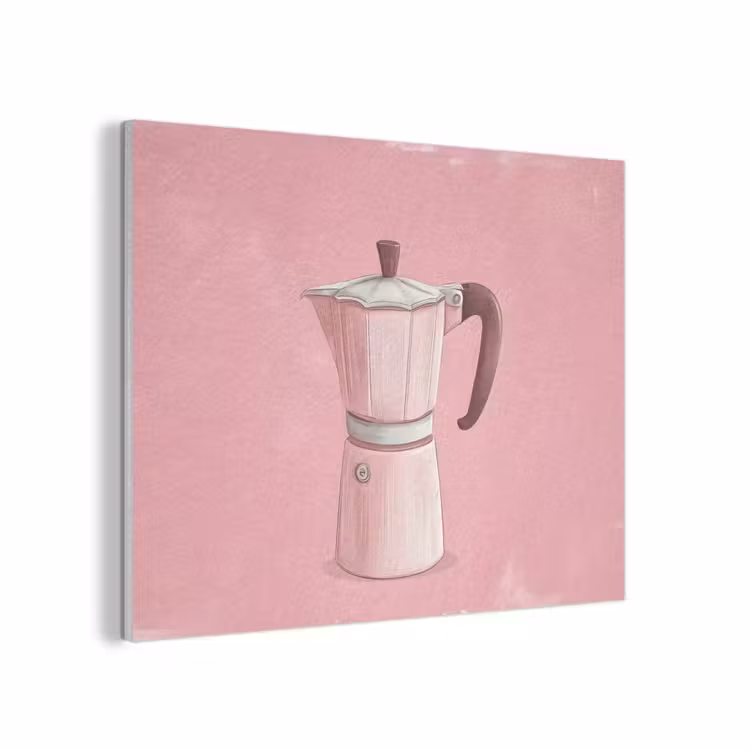 Roze - Mokkapot - Illustratie - Koffie PET vilt klein -3d