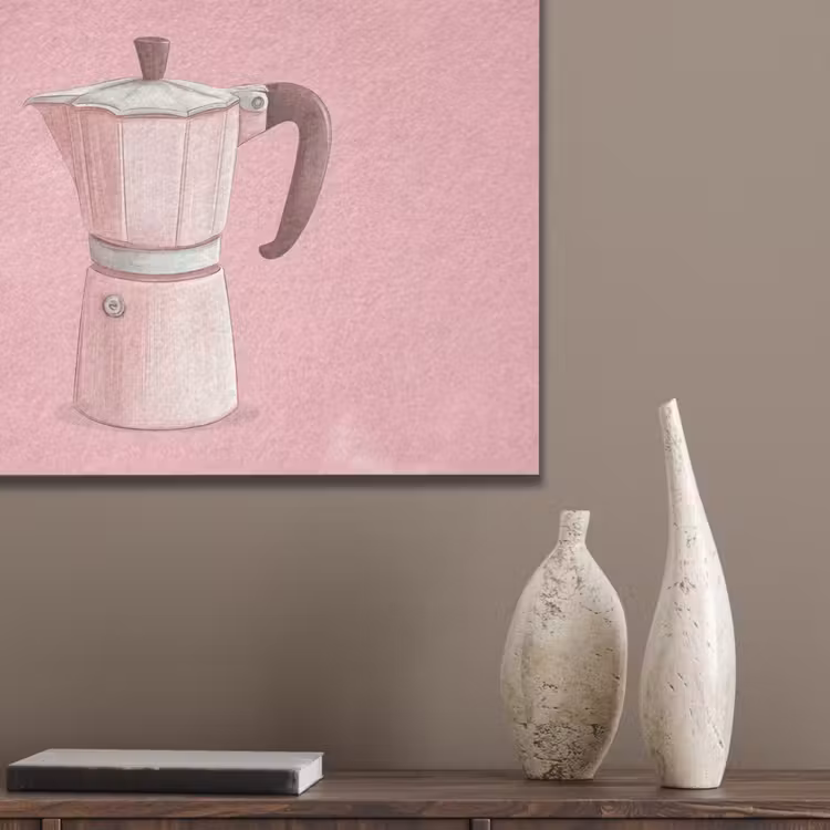 Roze - Mokkapot - Illustratie - Koffie PET vilt klein -sfeer6_closeup