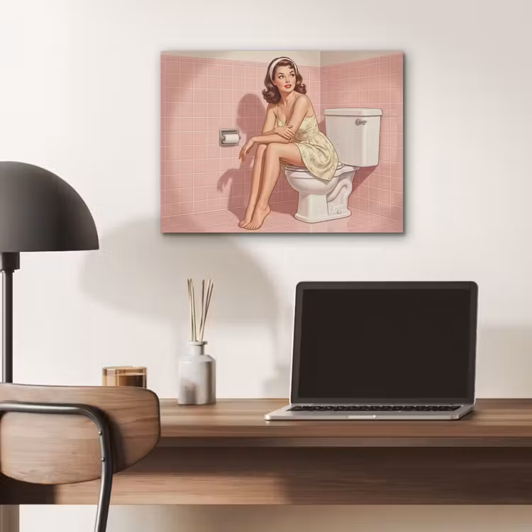 Roze - Retro - Vrouw PET vilt klein -sfeer5