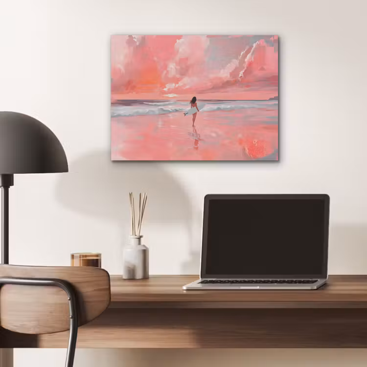 Roze - Surfen - Zee PET vilt klein -sfeer5