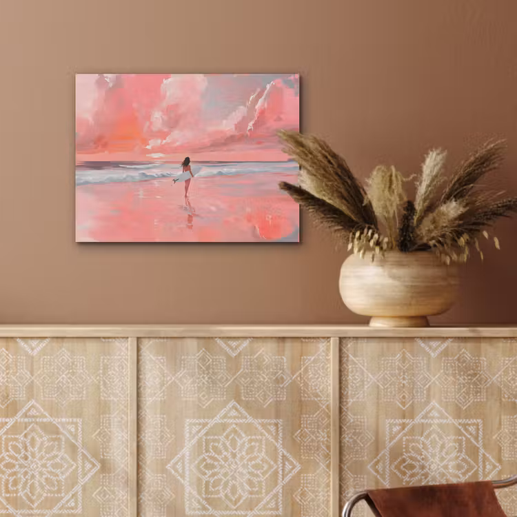 Roze - Surfen - Zee PET vilt klein -sfeer4