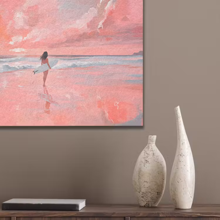 Roze - Surfen - Zee PET vilt klein -sfeer6_closeup