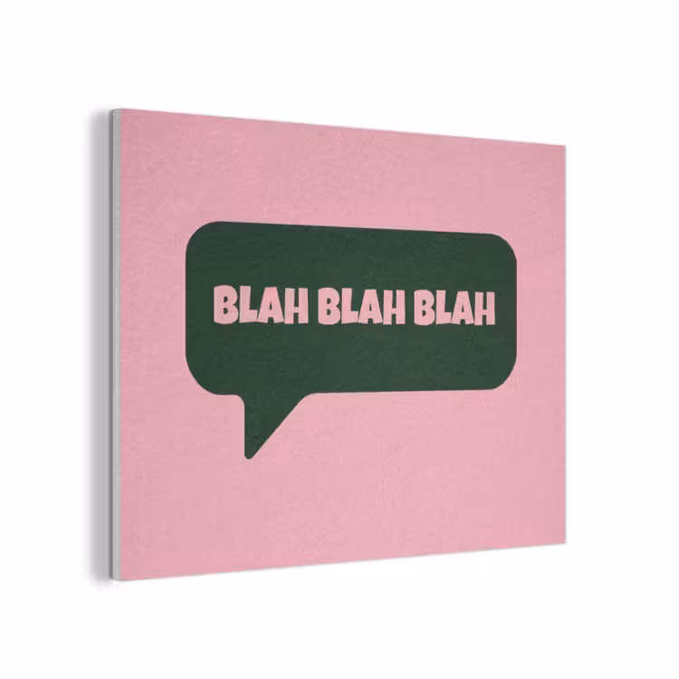 Roze - Tekstwolk - Groen - BLAH BLAH BLAH PET vilt klein -3d