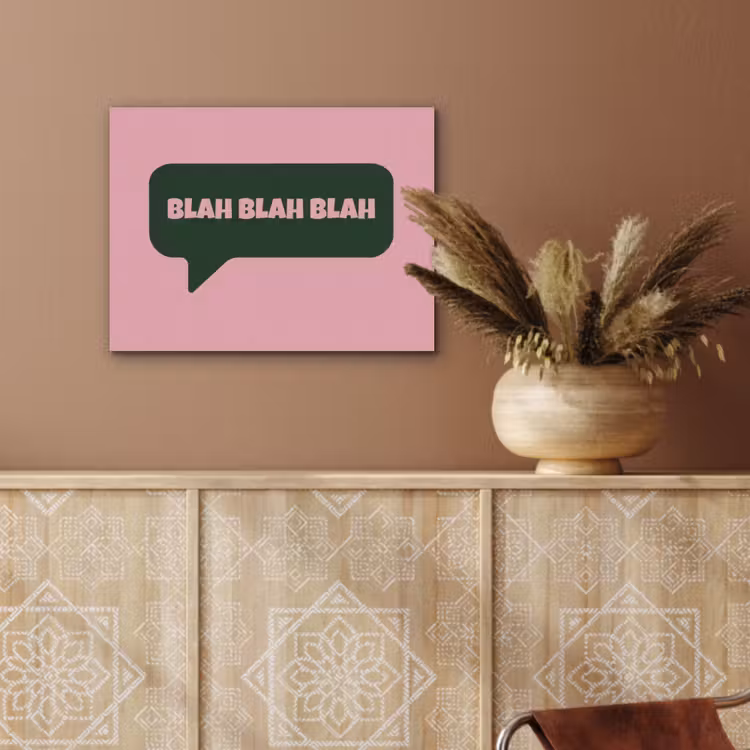 Roze - Tekstwolk - Groen - BLAH BLAH BLAH PET vilt klein -sfeer4