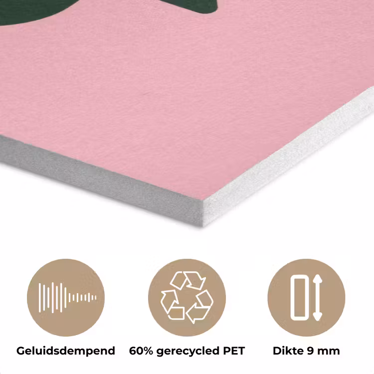 Roze - Tekstwolk - Groen - BLAH BLAH BLAH PET vilt klein -closeup_NL