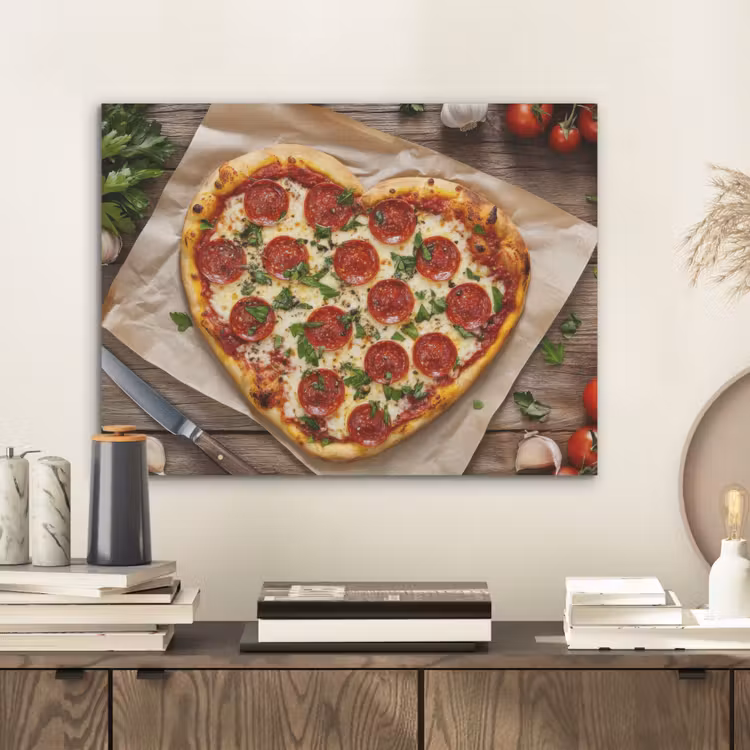 Pizza - Hart - Pepperoni - Tomaat PET vilt klein -sfeer1