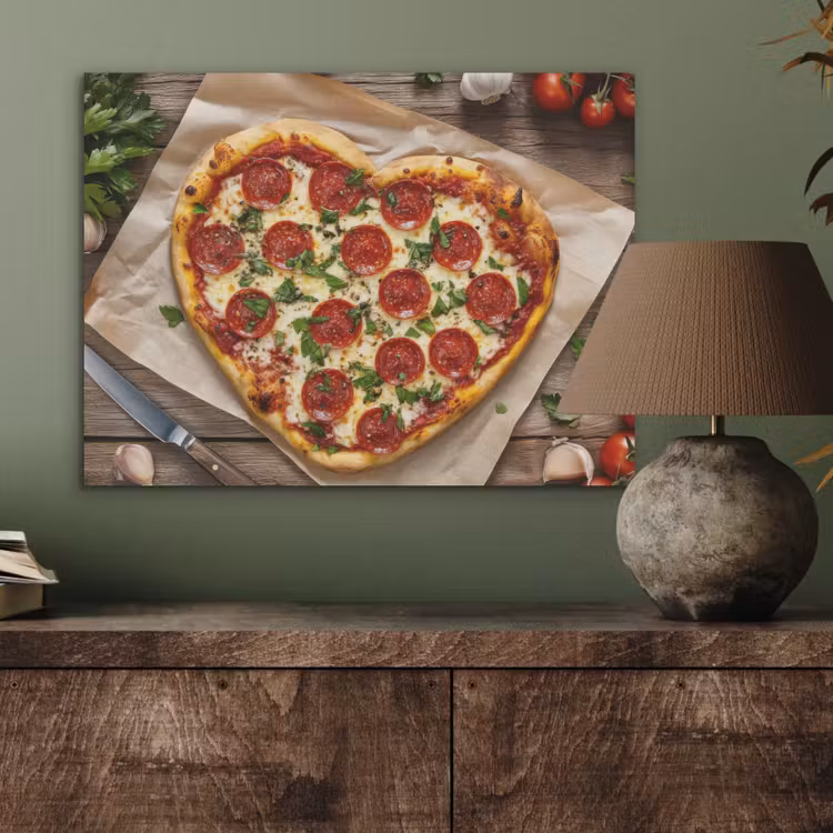 Pizza - Hart - Pepperoni - Tomaat PET vilt klein -sfeer2