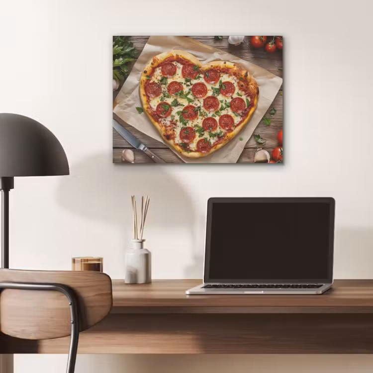 Pizza - Hart - Pepperoni - Tomaat PET vilt klein -sfeer5