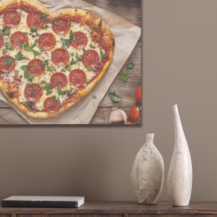 Pizza - Hart - Pepperoni - Tomaat PET vilt klein -sfeer6_closeup