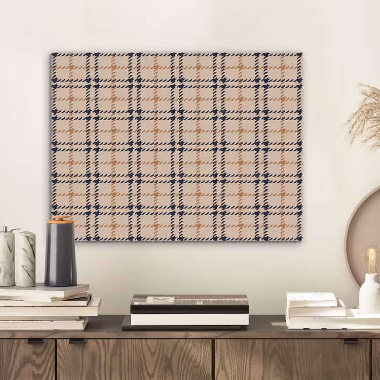 Plaid - Patroon - Beige - Zwart PET vilt klein 837 -sfeer1