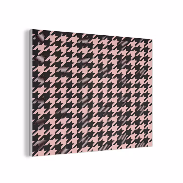 Plaid - Patroon - Zwart - Roze PET vilt klein 837 -3d