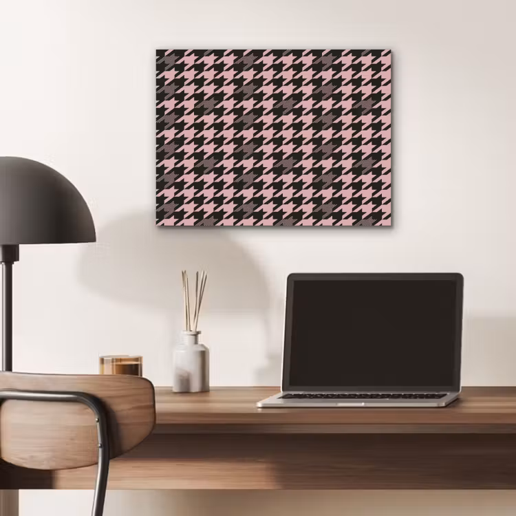 Plaid - Patroon - Zwart - Roze PET vilt klein 837 -sfeer5