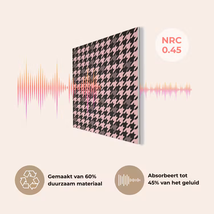 Plaid - Patroon - Zwart - Roze PET vilt klein 837 -USP_NL