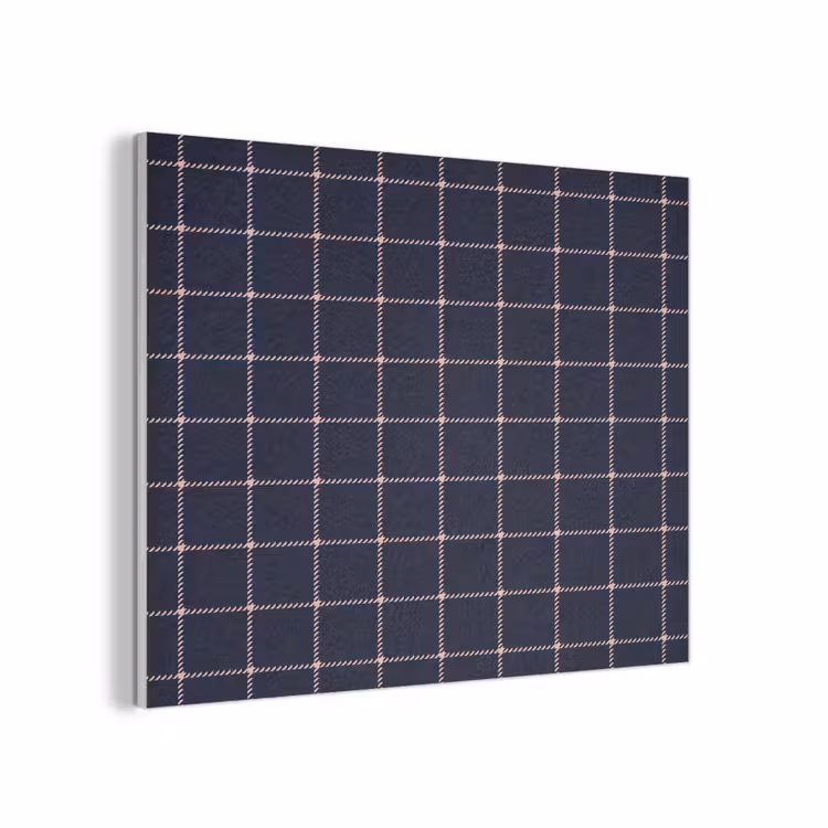 Plaid - Patroon - Blauw - Roze PET vilt klein 837 -3d