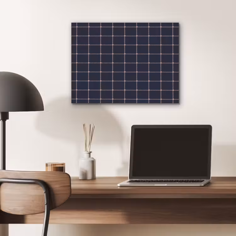 Plaid - Patroon - Blauw - Roze PET vilt klein 837 -sfeer5