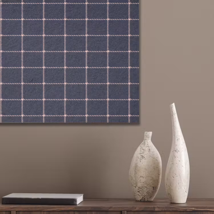 Plaid - Patroon - Blauw - Roze PET vilt klein 837 -sfeer6_closeup