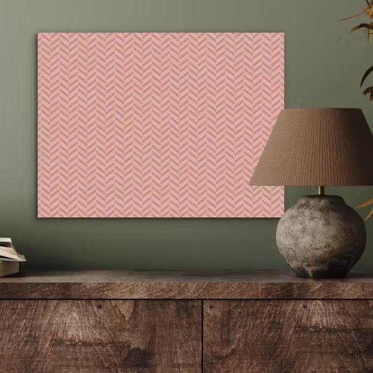 Plaid - Patroon - Visgraad - Roze PET vilt klein 837 -sfeer2