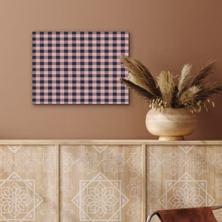Plaid - Patroon - Roze - Zwart PET vilt klein 837 -sfeer4