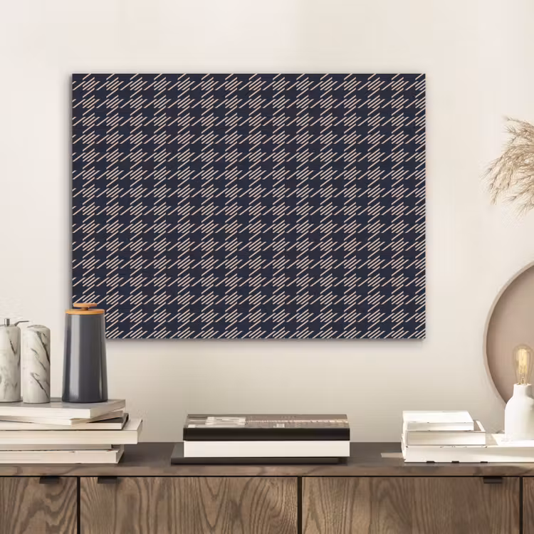 Plaid - Patroon - Ruit - Blauw PET vilt klein 837 -sfeer1
