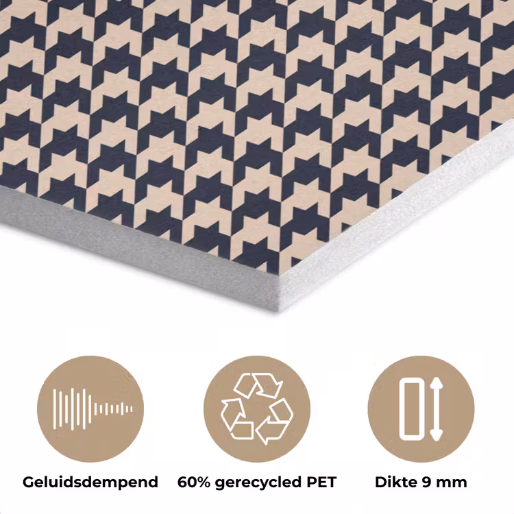 Plaid - Patroon - Ruit - Donkerblauw PET vilt klein 837 -closeup_NL