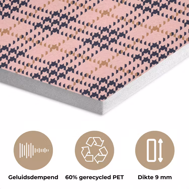 Plaid - Patroon - Schotse - Roze PET vilt klein 837 -closeup_NL