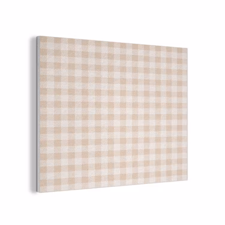 Plaid - Patroon - Vierkant - Beige PET vilt klein 837 -3d
