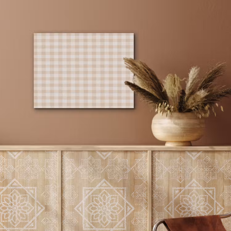 Plaid - Patroon - Vierkant - Beige PET vilt klein 837 -sfeer4