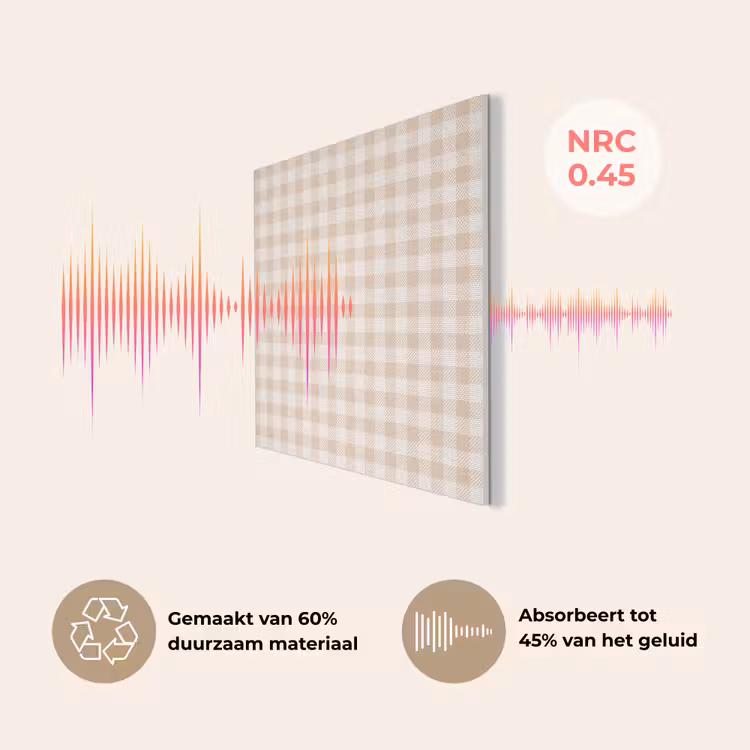 Plaid - Patroon - Vierkant - Beige PET vilt klein 837 -USP_NL
