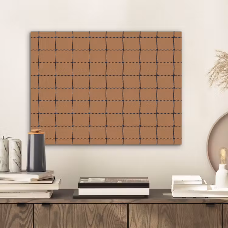 Plaid - Patroon - Vierkant - Bruin PET vilt klein 837 -sfeer1
