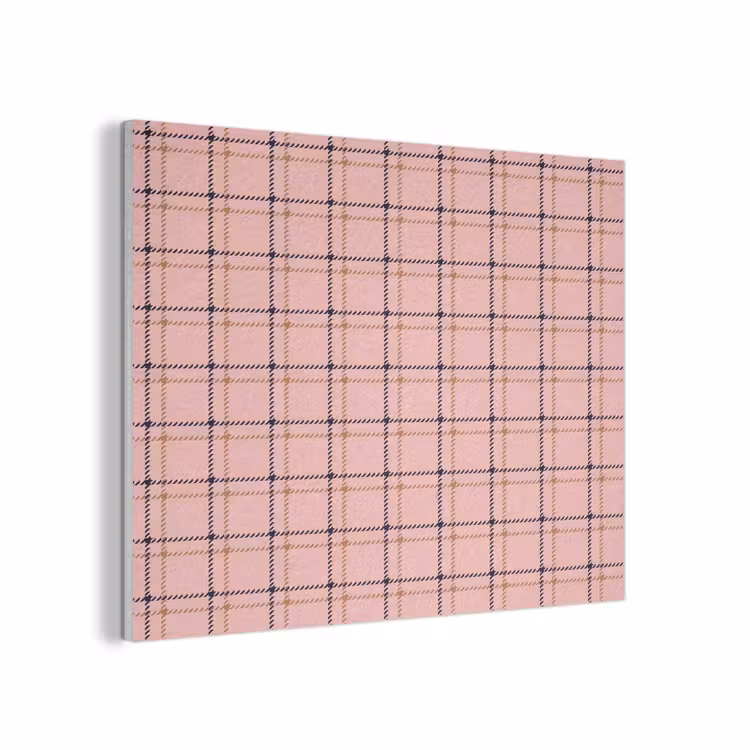 Plaid - Patroon - Gestreept - Roze PET vilt klein 837 -3d