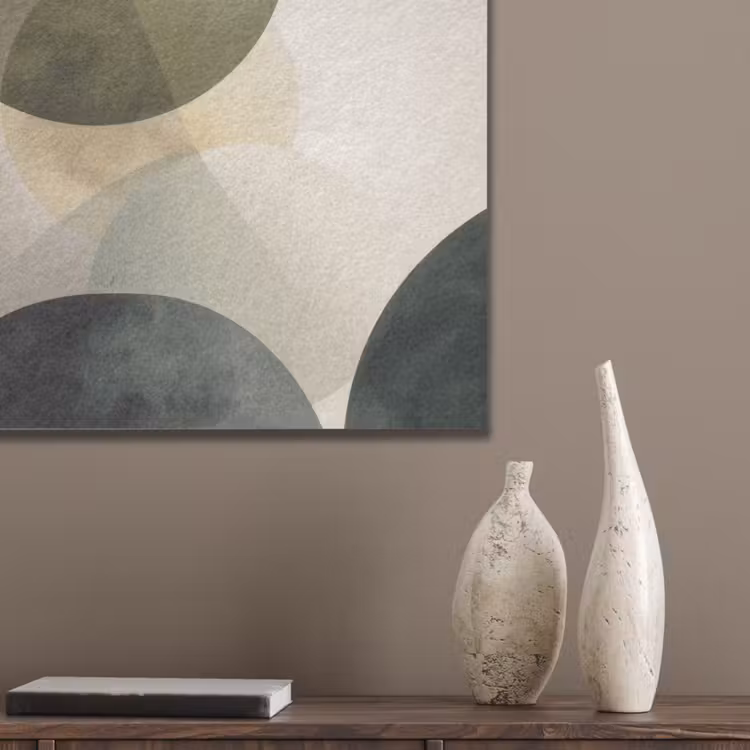 Vlakken - Abstract - Beige - Cirkels PET vilt klein -sfeer6_closeup