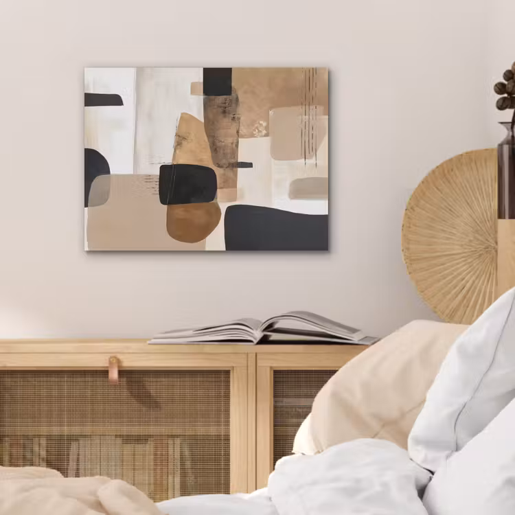 Vlakken - Abstract - Zwart - Strepen PET vilt klein -sfeer3