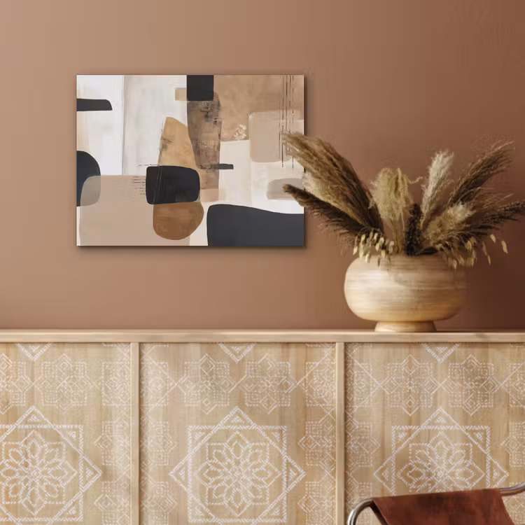 Vlakken - Abstract - Zwart - Strepen PET vilt klein -sfeer4