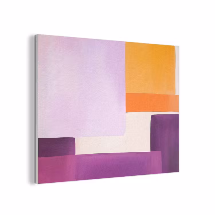 Vlakken - Abstract - Rechthoekig - Oranje PET vilt klein -3d