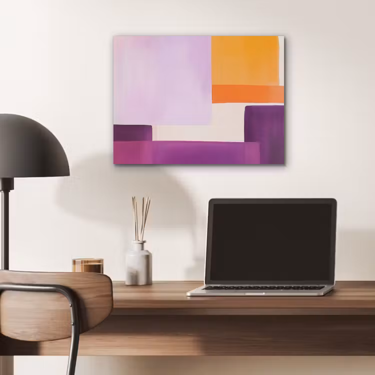 Vlakken - Abstract - Rechthoekig - Oranje PET vilt klein -sfeer5