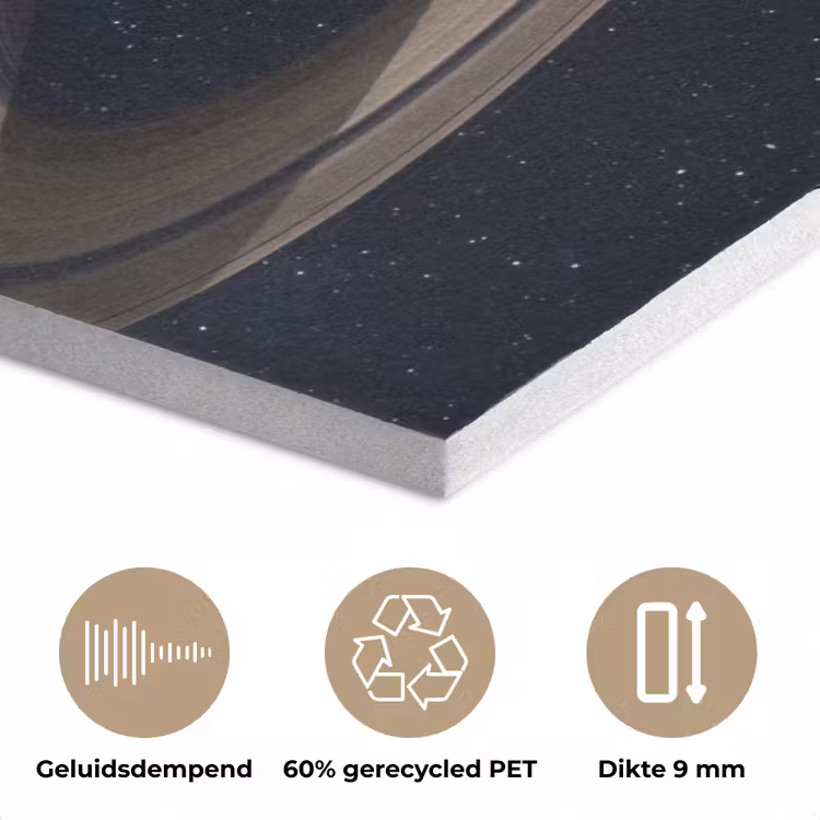 Planeten - Saturnus - Ruimte PET vilt klein -closeup_NL