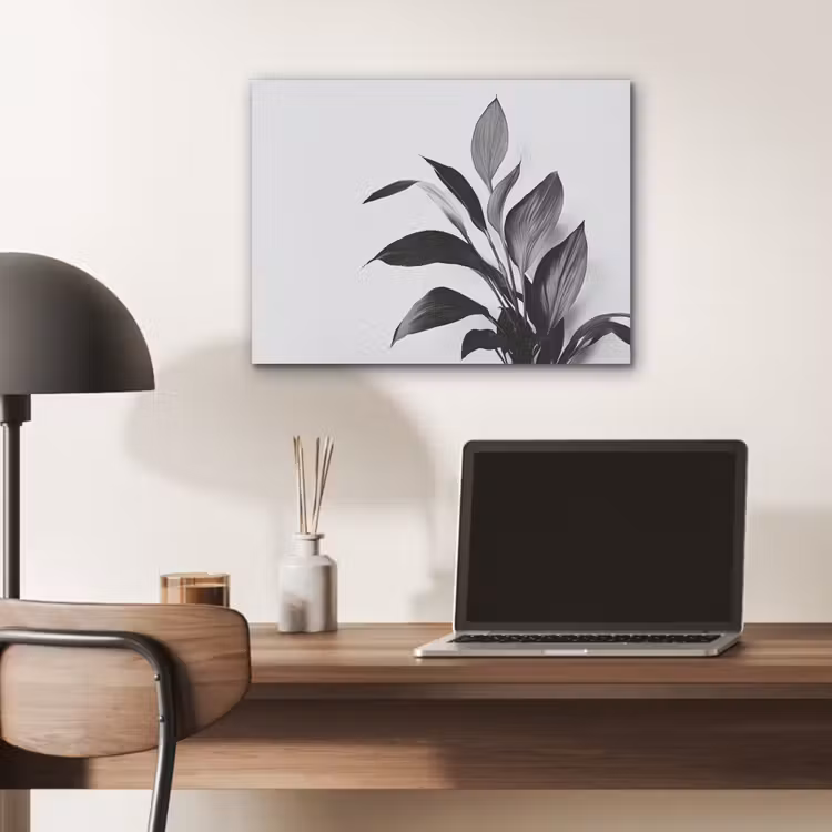 Plant - Bladeren - Minimalistisch - Zwart PET vilt klein -sfeer5