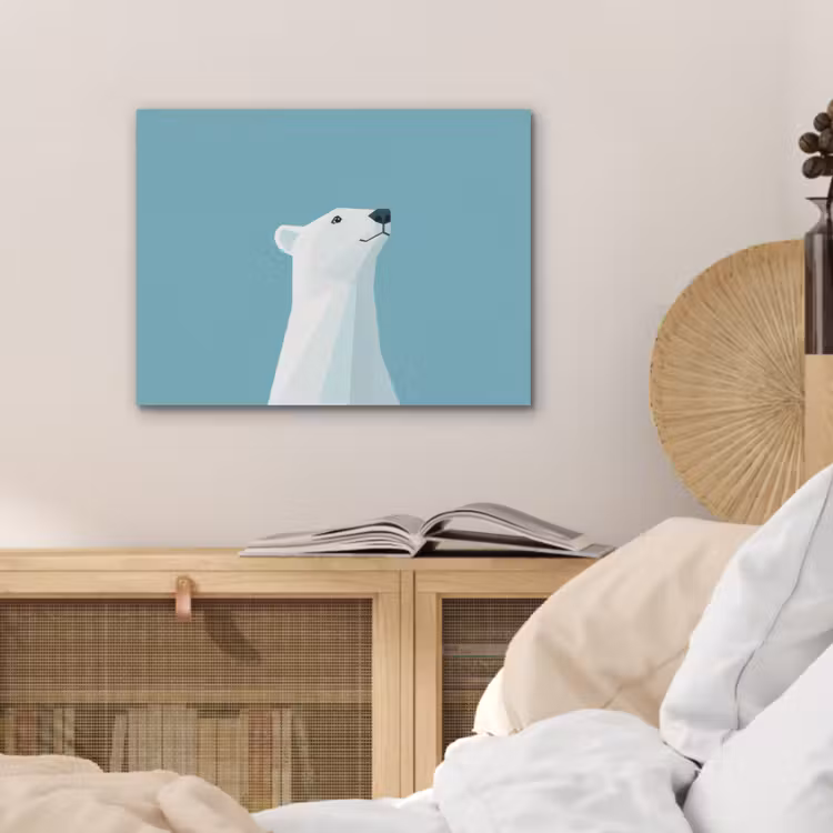 Ijsbeer - Lichtblauw - Minimalistisch PET vilt klein -sfeer3