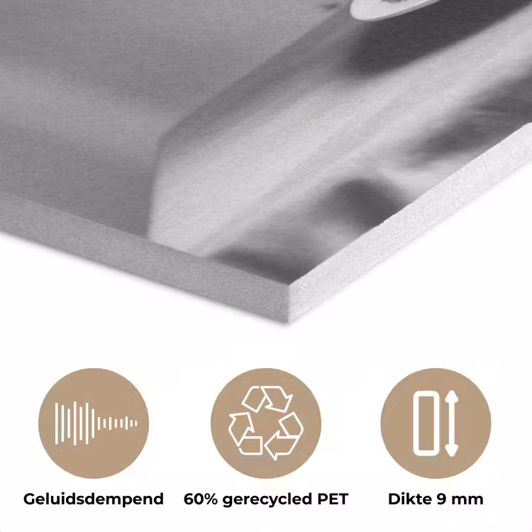 Poedel - Hond - Zwart - Wit - Schattig - Pasta PET vilt klein -closeup_NL