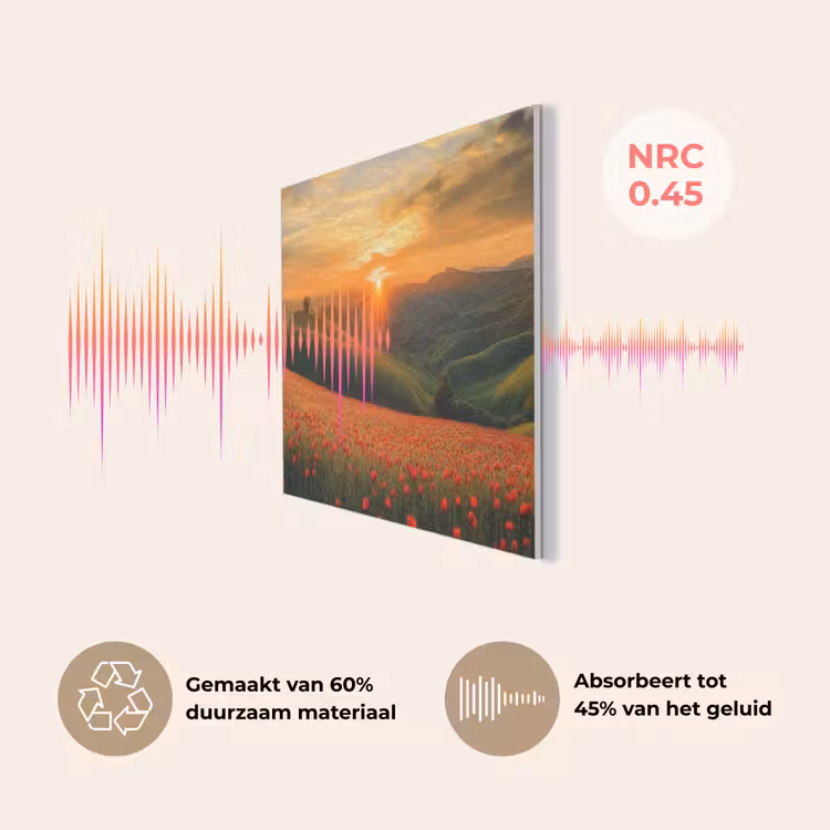 Klaprozen - Bloemen - Heuvels - Zonsondergang PET vilt middel -USP_NL